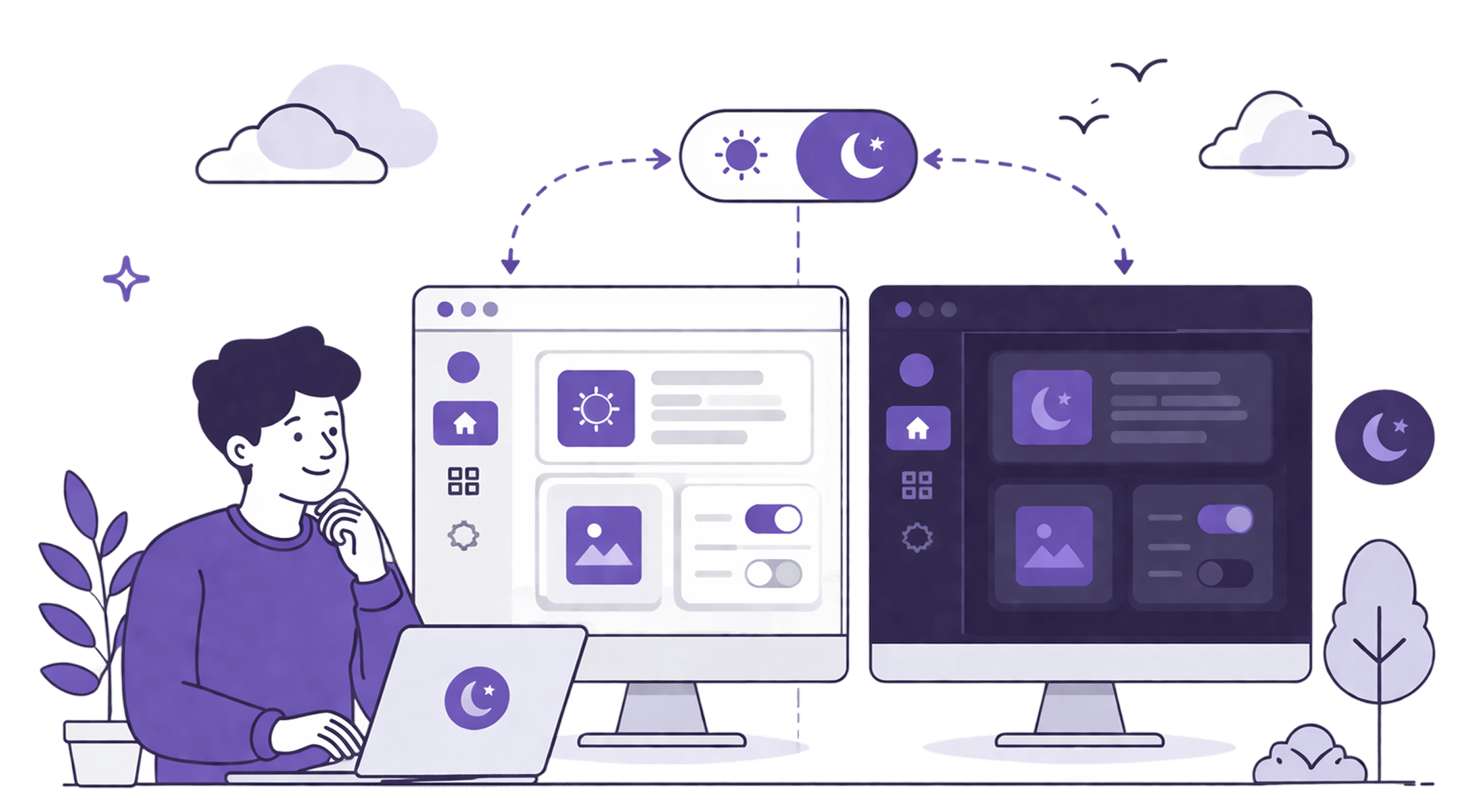 Dark mode WordPress admin dashboard interface